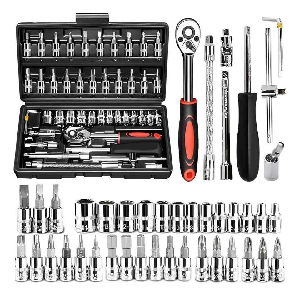 🧰 KIT DE HERRAMIENTAS DE 46 PIEZAS 🧰 ❗🔩 Tu mejor aliado para reparaciones, ajustes y proyectos del hogar 🔩❗