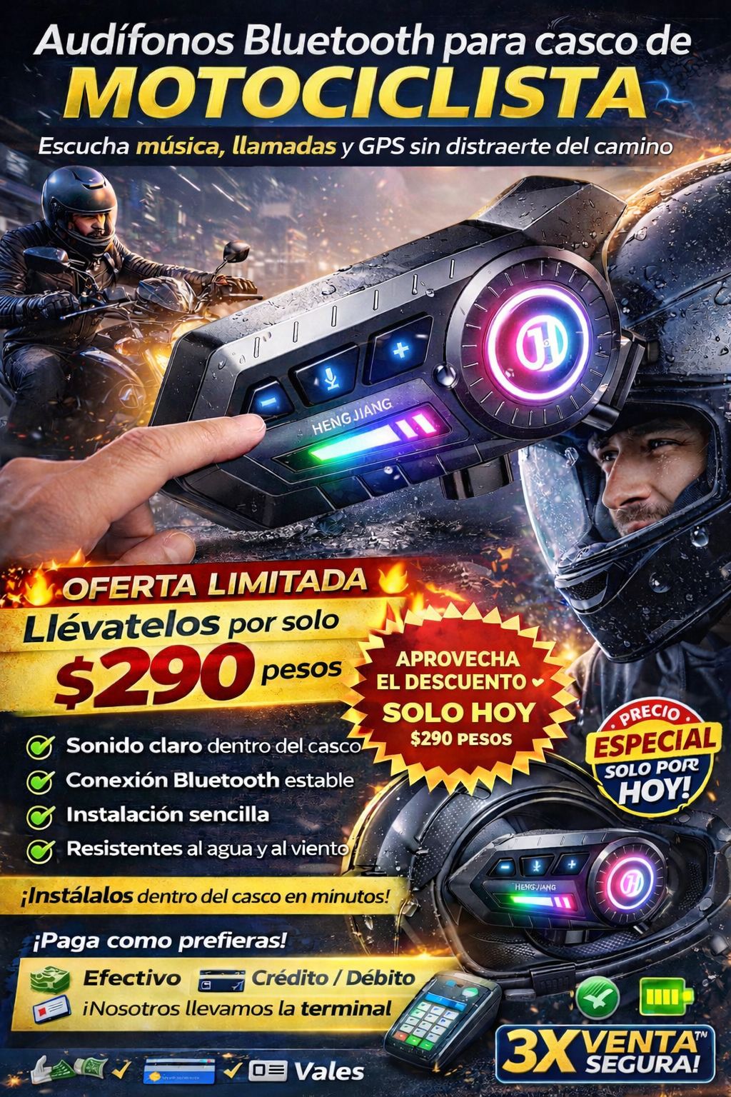 🎧🏍️ AURICULARES BLUETOOTH PARA CASCO MOTOCICLISTA 🏍️🎧 ❗🛣️ Comunicación clara, conducción segura y comodidad total 🛣️❗